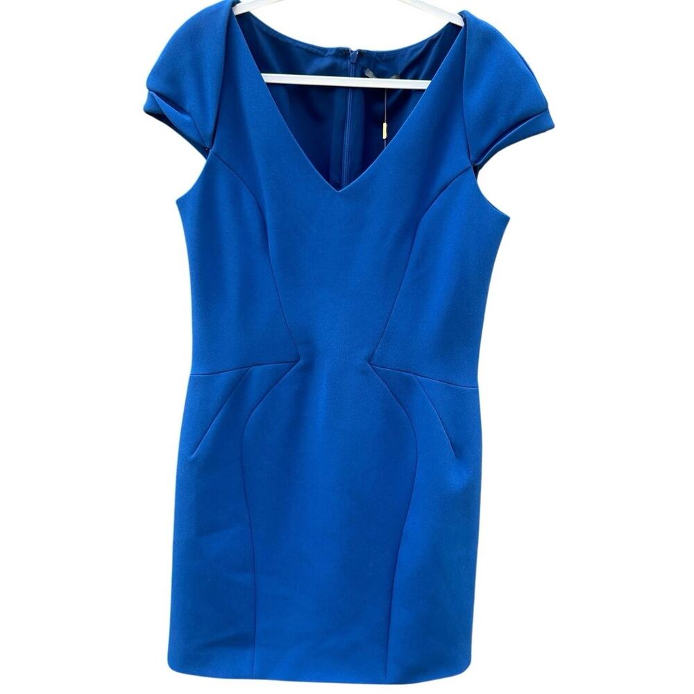 Zac Posen Dress 14 NWT Turkish Sea Blue Sculpted Sheath Cocktail Designer